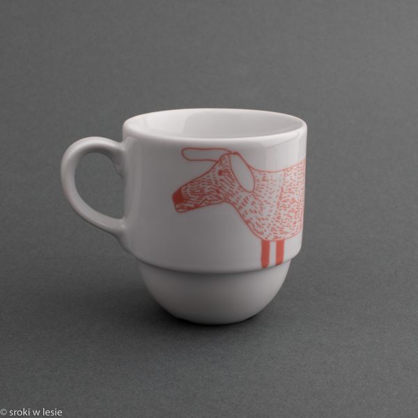 Kubek porcelanowy "czerwony jamnik"