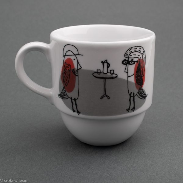 kubek porcelanowy "kawa z ptactwem"