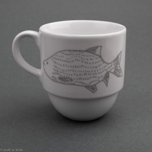 Kubek porcelanowy "srebrny karp i srebrny sum"