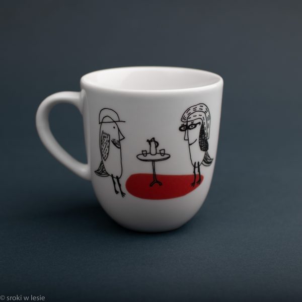 kubek porcelanowy "kawa z ptactwem"