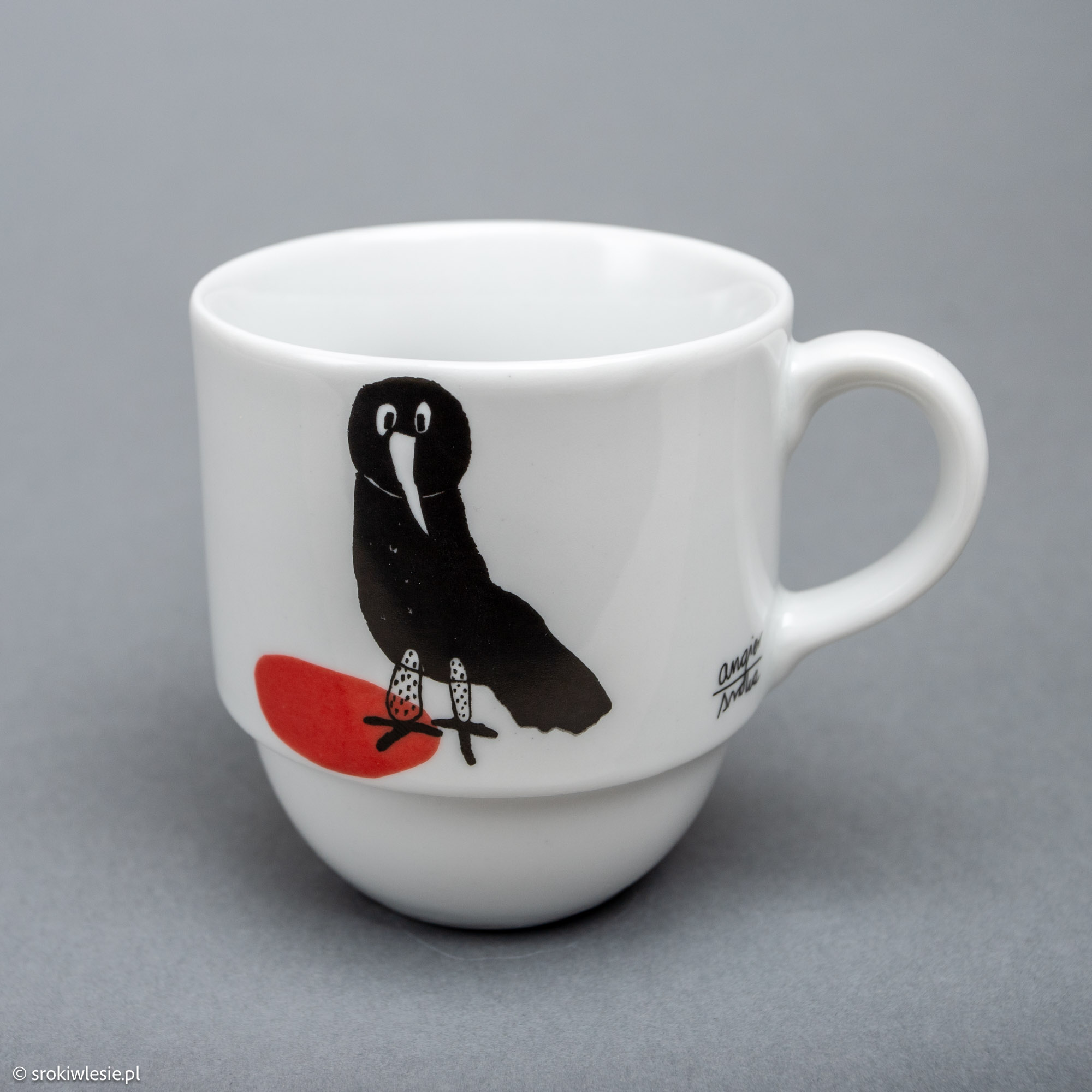 Kubek porcelanowy z krukiem - obrazek 4