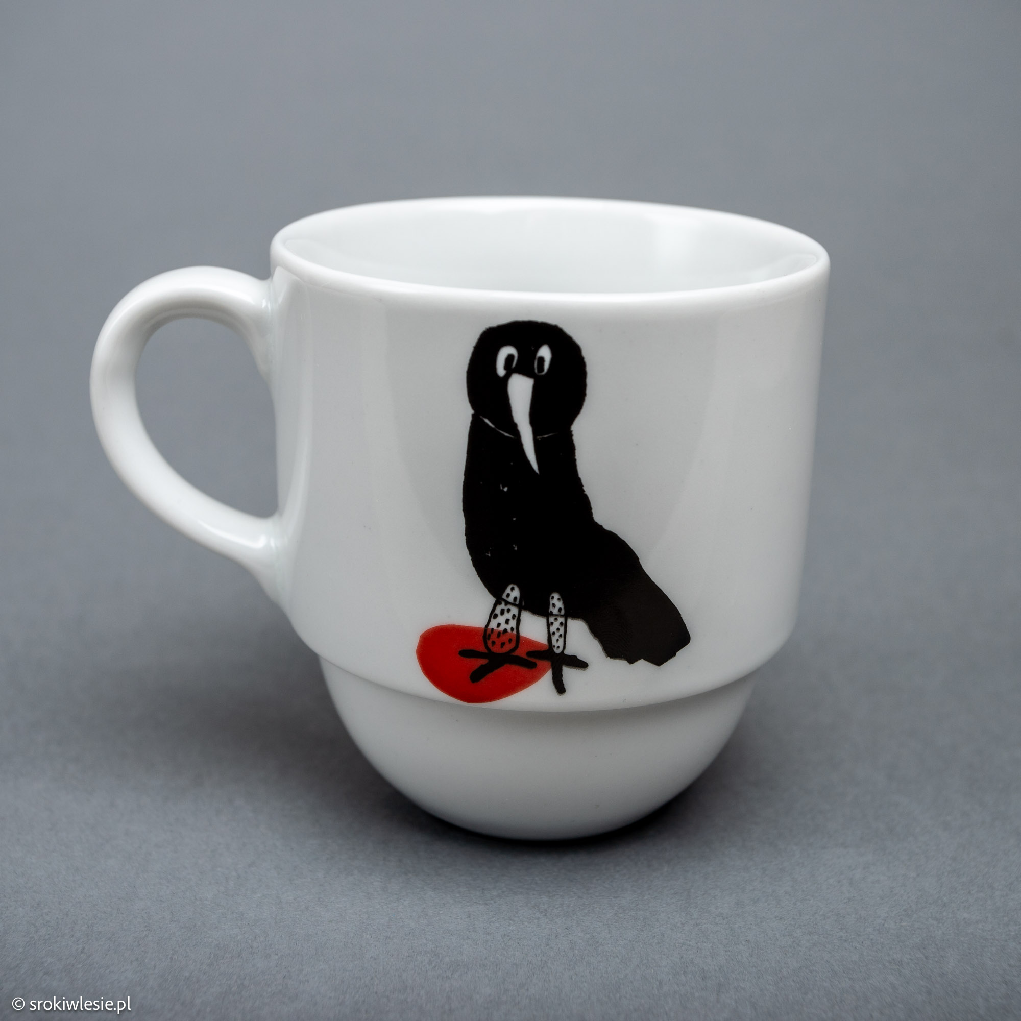 Kubek porcelanowy z krukiem - obrazek 3