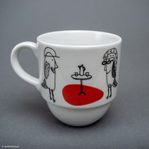 Kubek porcelanowy z ptasią parą