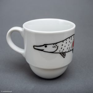 Kubek porcelanowy ze szczupakiem