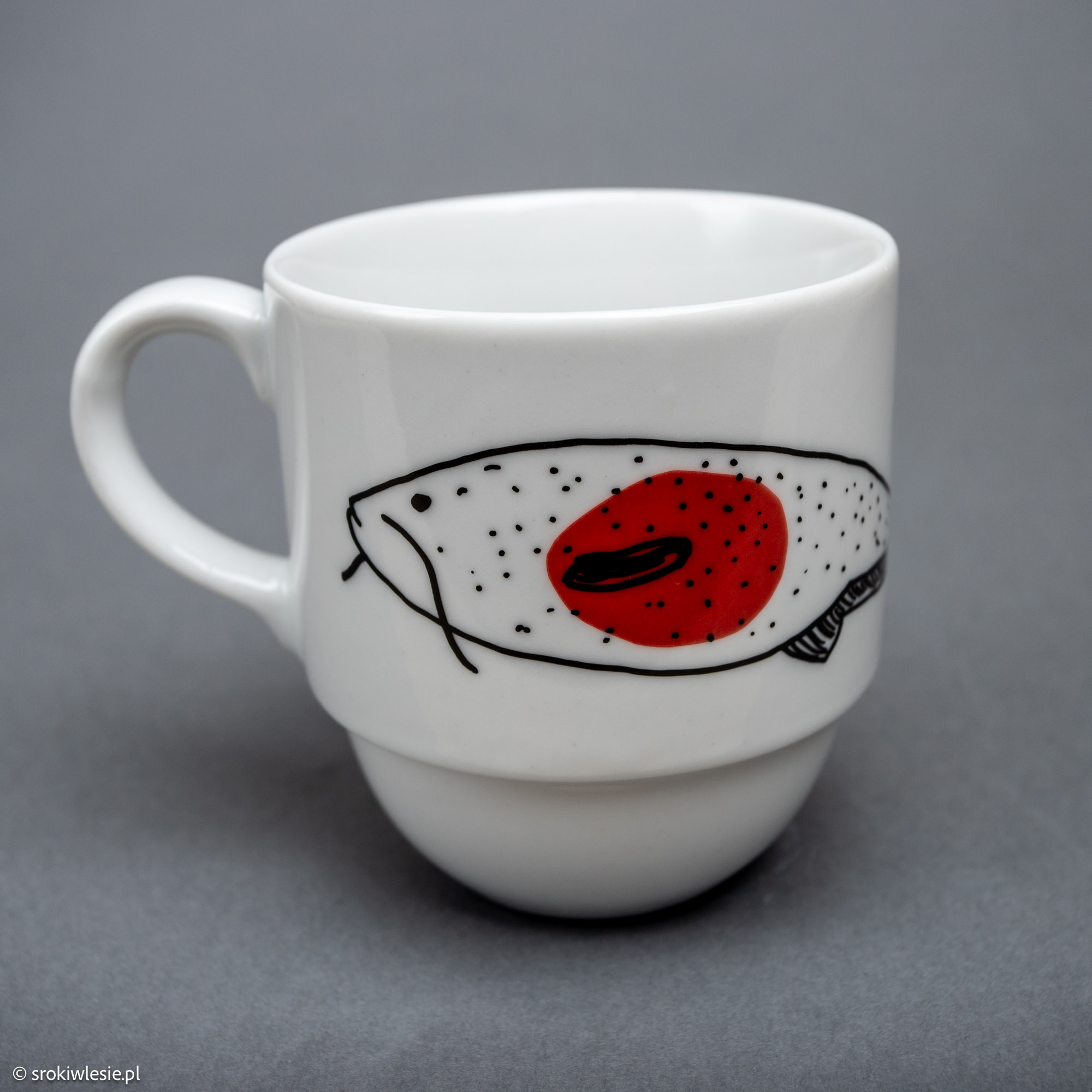Kubek porcelanowy z karpiem i sumem - obrazek 2