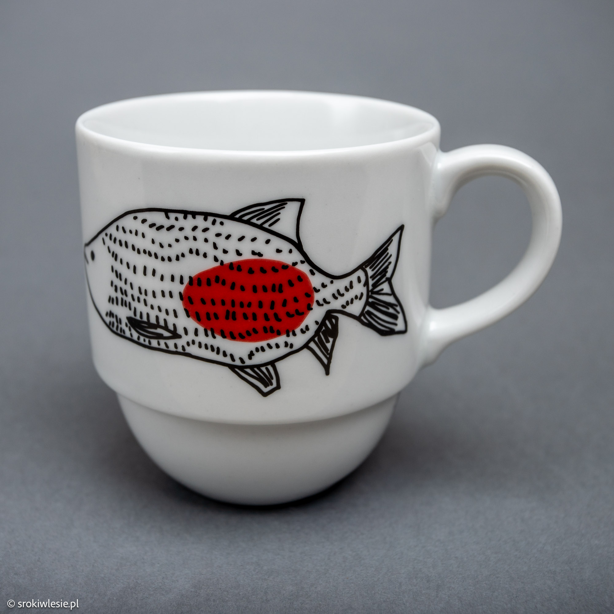 Kubek porcelanowy z karpiem i sumem - obrazek 4