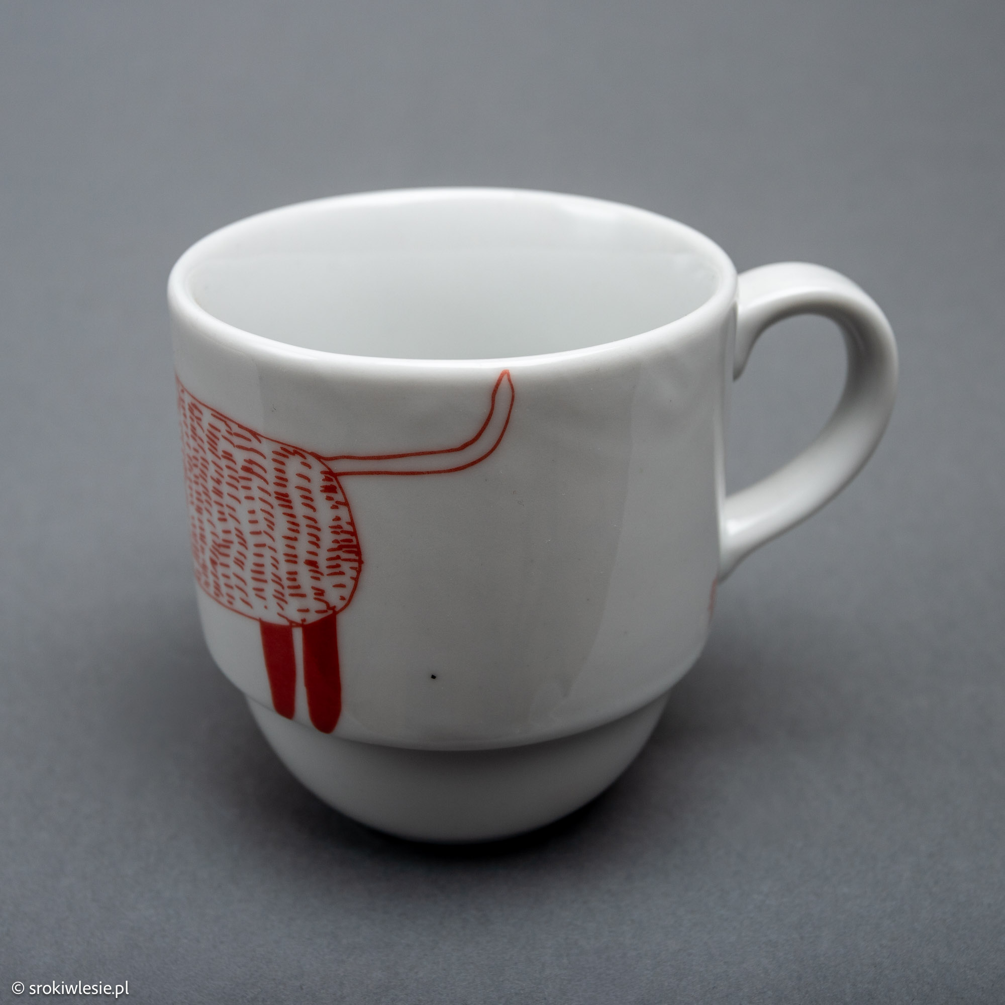 Porcelanowy kubek z czerwonym jamnikiem - obrazek 4