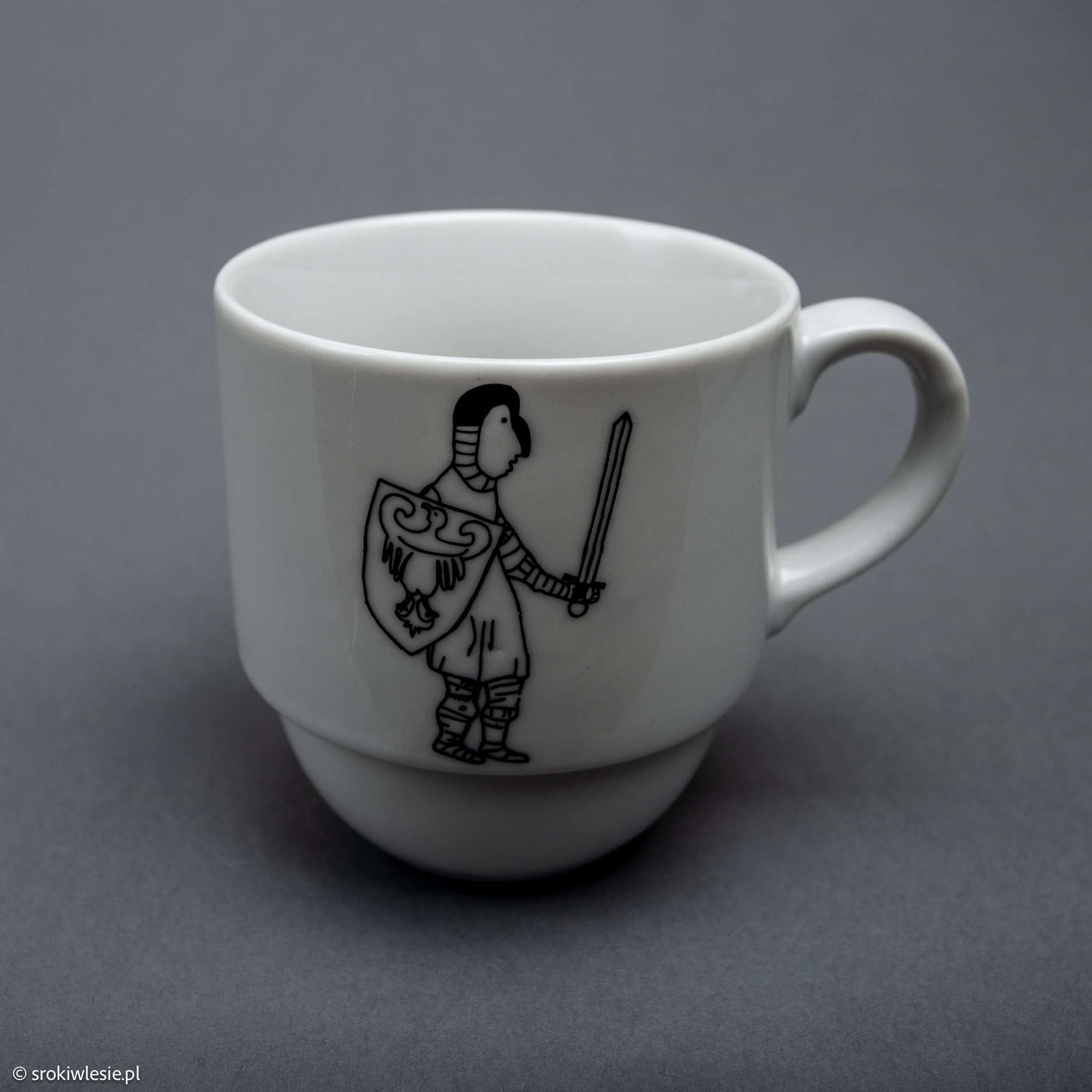 Kubek porcelanowy z rycerzykiem piastowskim - obrazek 2
