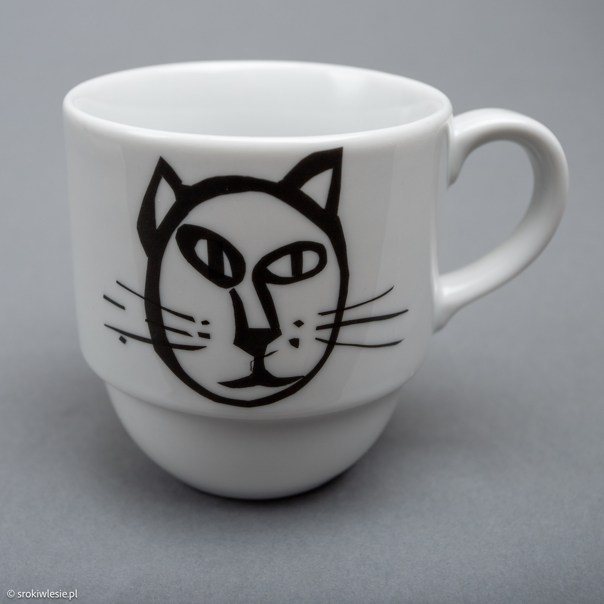 Kubek porcelanowy z kotem Dobra