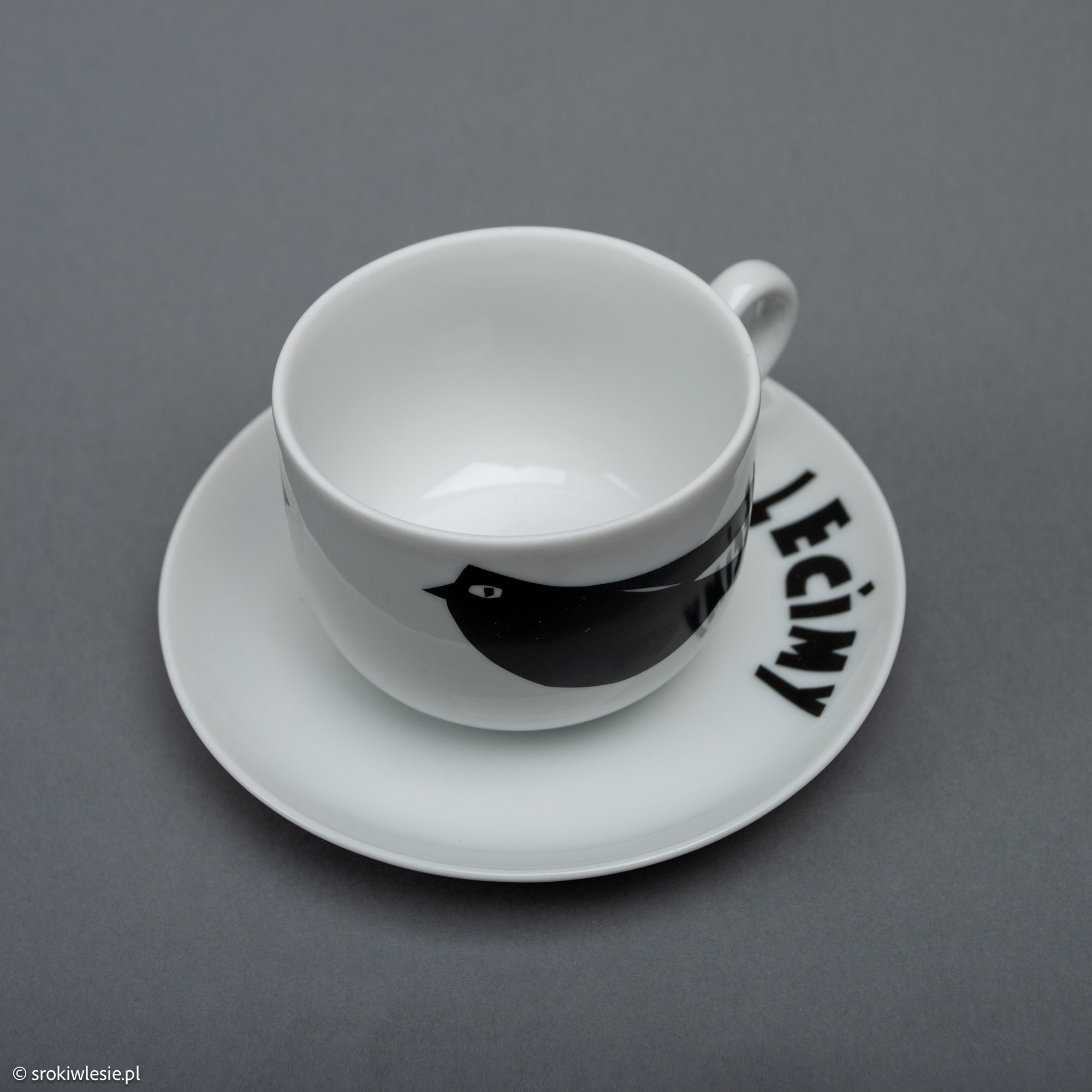 Porcelanowa filiżanka z ptakiem - obrazek 2